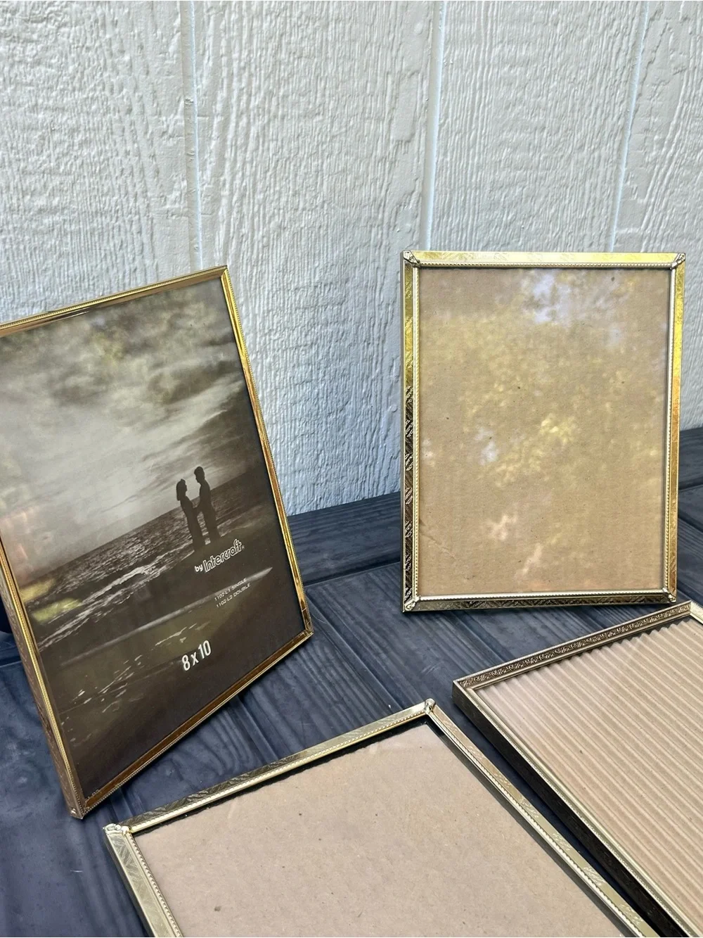 Set of 4 Vintage Gold Metal 8x10 Picture Frames